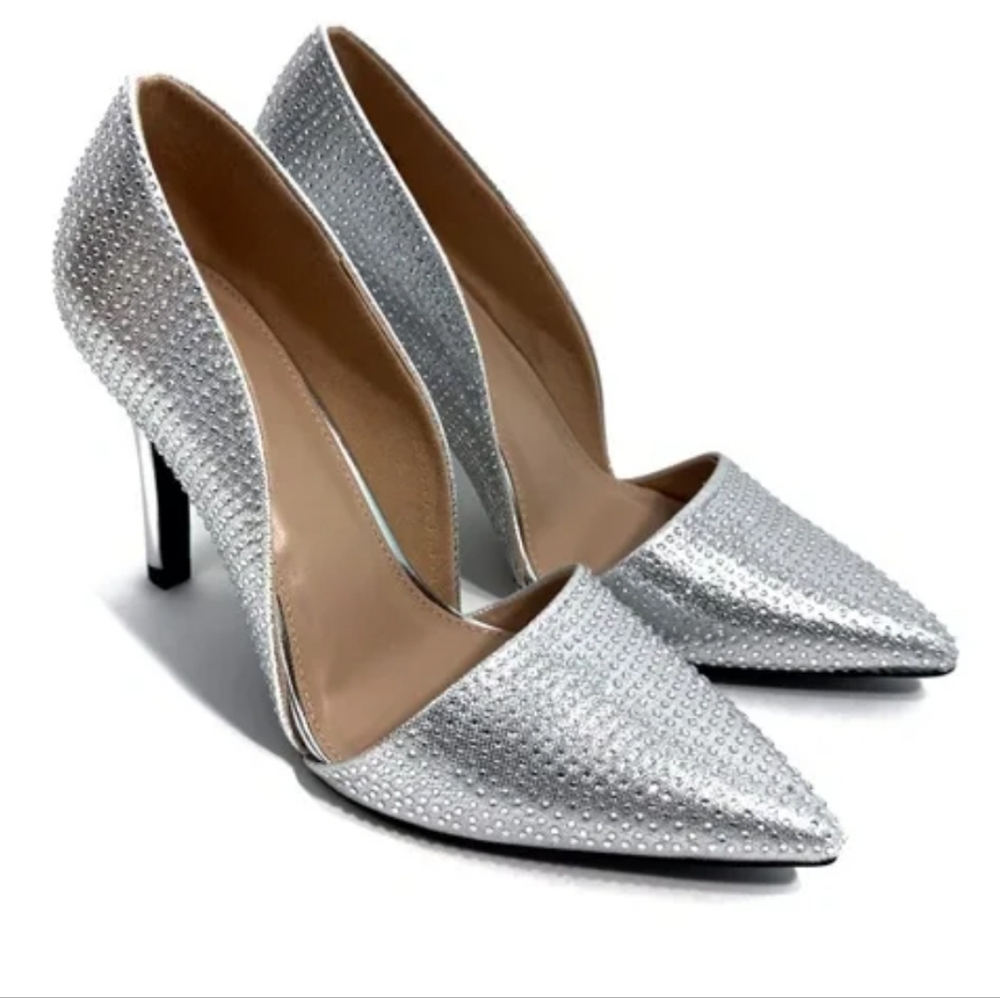 MIA Ciana silver studded pointed heels. Sz 11.  New.